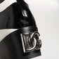 Black White Zebra Over The Calf Boots Shoes