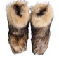 Brown Faux Skim Ski Fur Men Short Boots Shoes
