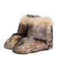 Brown Faux Skim Ski Fur Men Short Boots Shoes