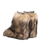 Brown Faux Skim Ski Fur Men Short Boots Shoes