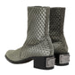 Gray Cotton Velvet Mid Calf Short Boots Shoes