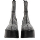 Black Crystal Strass Mid Calf Short Boots  Shoes