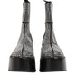 Black Crystal Strass Mid Calf Short Boots  Shoes