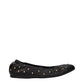 Black Leather Ballet Flats