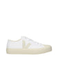 White Fabric Low Tops