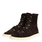 Brown Suede Lace Up Ankle Short Boots Shoes
