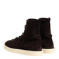 Brown Suede Lace Up Ankle Short Boots Shoes