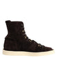 Brown Suede Lace Up Ankle Short Boots Shoes