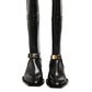 Black Logo Plaque Over The Calf Boot Shoes