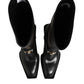 Black Logo Plaque Over The Calf Boot Shoes