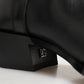 Black Logo Plaque Over The Calf Boot Shoes