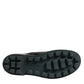 Black Logo Plaque Mid Calf Biker Boots Shoes