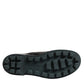 Black Logo Plaque Mid Calf Biker Boots Shoes