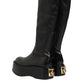 Black Logo Plaque Over The Calf Boots Shoes