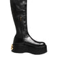Black Logo Plaque Over The Calf Boots Shoes