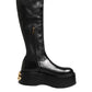 Black Logo Plaque Over The Calf Boots Shoes