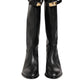 Black Logo Plaque Over The Calf Boots Shoes