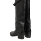 Black Logo Plaque Over The Calf Boots Shoes