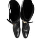 Black Logo Plaque Over The Calf Boots Shoes