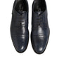 Blue Leather Wingtip Lace-up Formal Derby Shoes