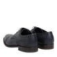 Blue Leather Wingtip Lace-up Formal Derby Shoes