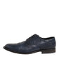 Blue Leather Wingtip Lace-up Formal Derby Shoes