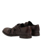Brown Leather Monk Strap Formal Derby Shoes