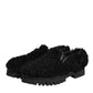 Dress Black Fur Leather Slippers Men Shoes