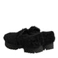 Dress Black Fur Leather Slippers Men Shoes