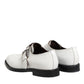 White Leather Monk Strap Formal Derby Shoes