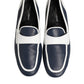 White Blue Leather Slip On Loafers Men Formal Shoes