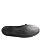 Black Suede Cotton Rose Slip On Loafers Shoes