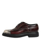 Brown Leather Lace Up Dress Men Oxford Shoes