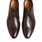Brown Leather Lace Up Dress Men Derby Shoes