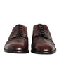 Bordeaux Leather Lace Up Dress Derby Shoes