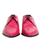 Pink Patent Leather Lace Up Dress Derby Shoes