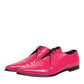 Pink Patent Leather Lace Up Dress Derby Shoes
