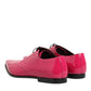 Pink Patent Leather Lace Up Dress Derby Shoes