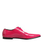 Pink Patent Leather Lace Up Dress Derby Shoes