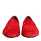 Red Jacquard Loafers Formal Men Dress Shoes
