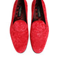 Red Jacquard Loafers Formal Men Dress Shoes