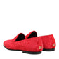 Red Jacquard Loafers Formal Men Dress Shoes