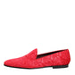 Red Jacquard Loafers Formal Men Dress Shoes