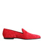 Red Jacquard Loafers Formal Men Dress Shoes