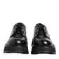 Black Leather Lace Up Derby Men Dress Shoes