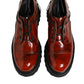 Brown Red Leather Lace Up Derby Dress Shoes