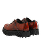Brown Red Leather Lace Up Derby Dress Shoes