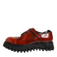 Brown Red Leather Lace Up Derby Dress Shoes