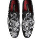 Black Silver Sequined Loafers Men Dress Shoes