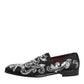 Black Silver Sequined Loafers Men Dress Shoes